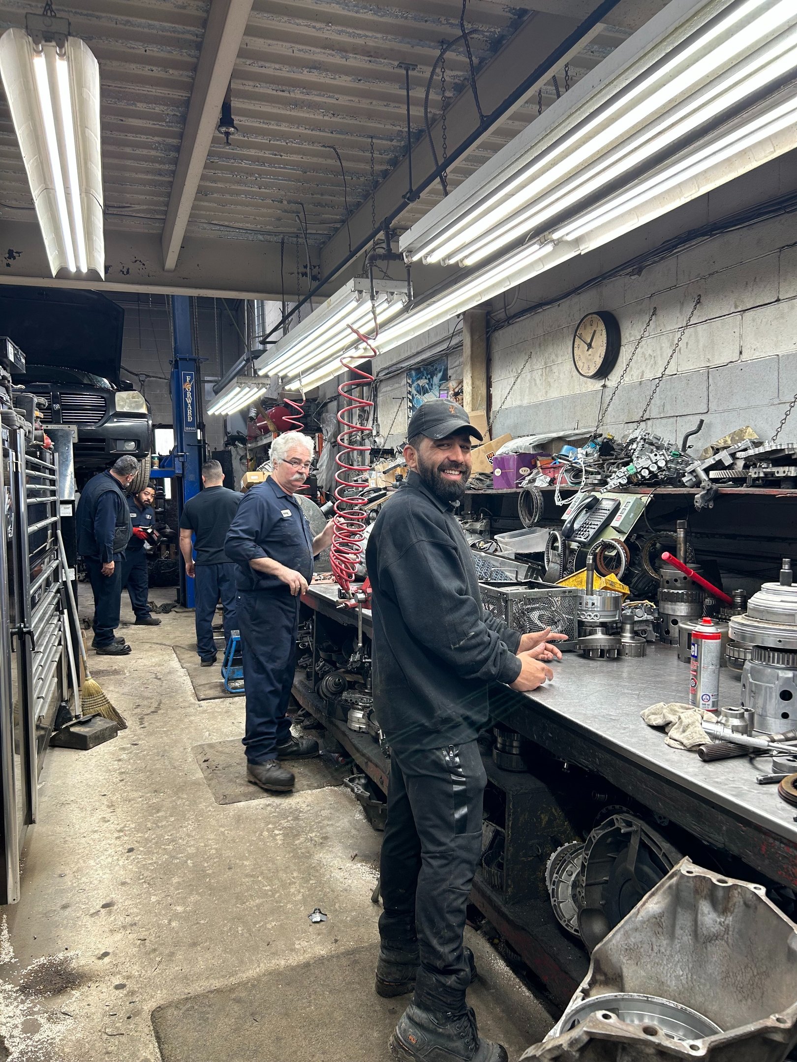 Mechanic hands gear repair
